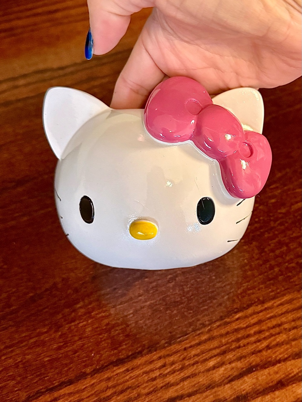 Hello Kitty White Ceramic Plant Holder with Pink Bow and Yellow Nose
